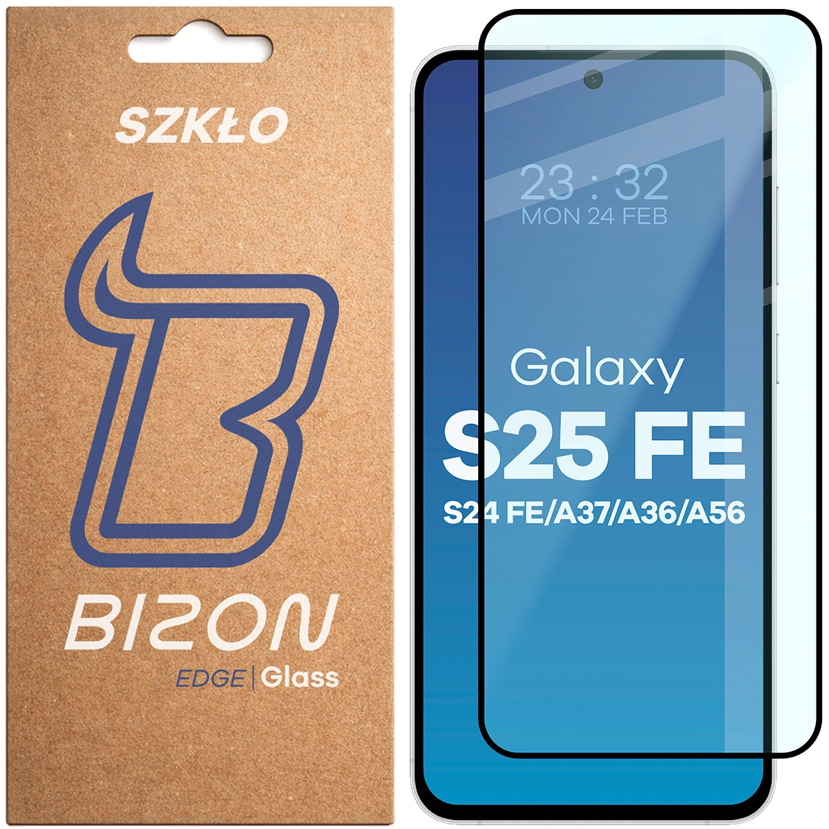 Szkło hartowane Bizon Glass Edge dla Galaxy S25 FE 5G/Galaxy S24 FE 5G/Galaxy A37 5G/Galaxy A36 5G/Galaxy A56 5G